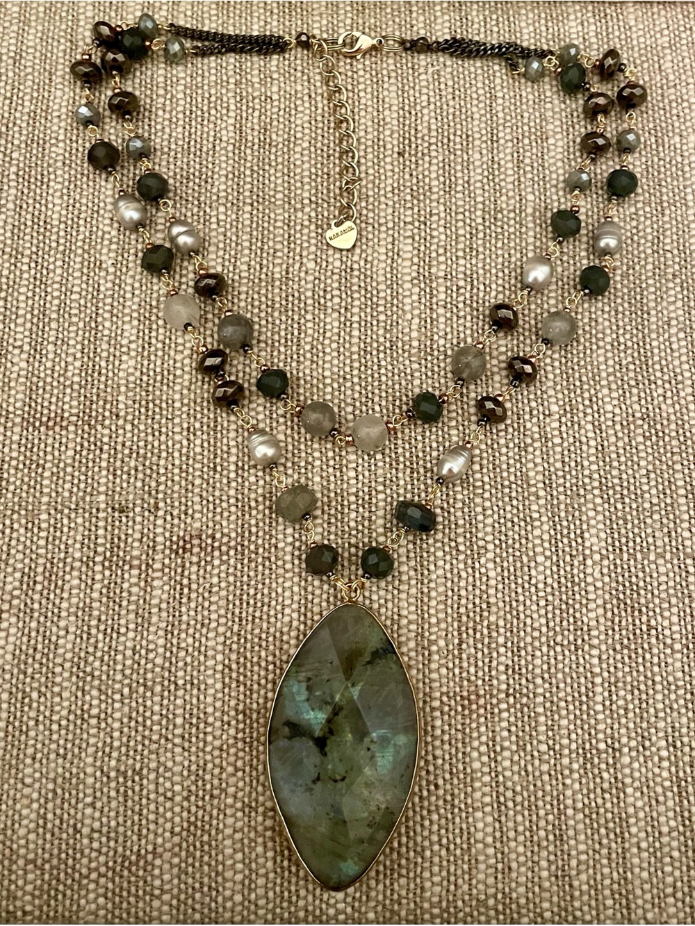 Nakamol Labradorite Pearl Multi-Strand Statement Necklace